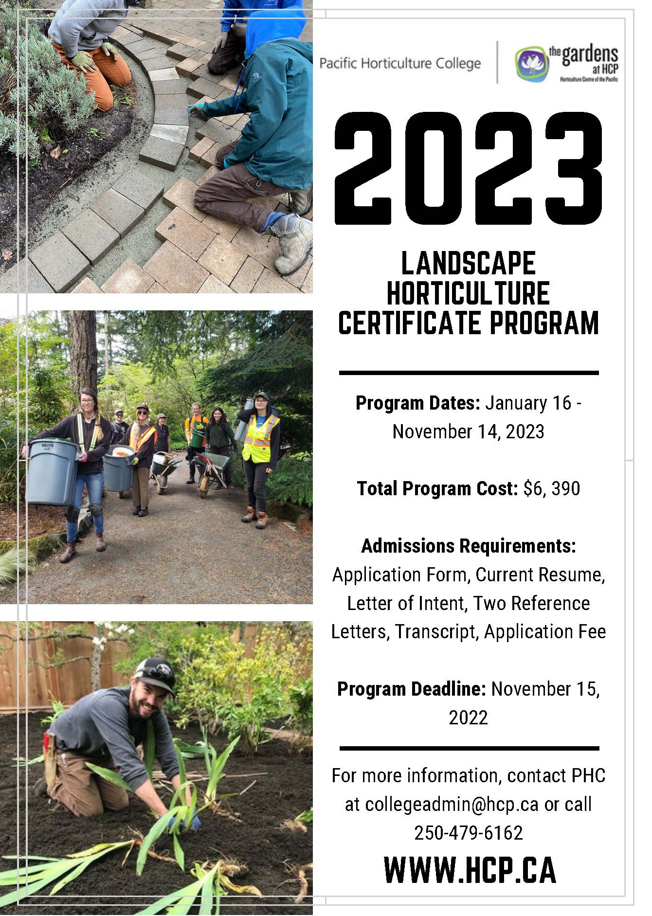 2023 Landscape Horticulture Certificate Program Poster